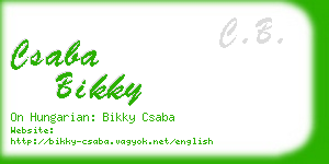 csaba bikky business card